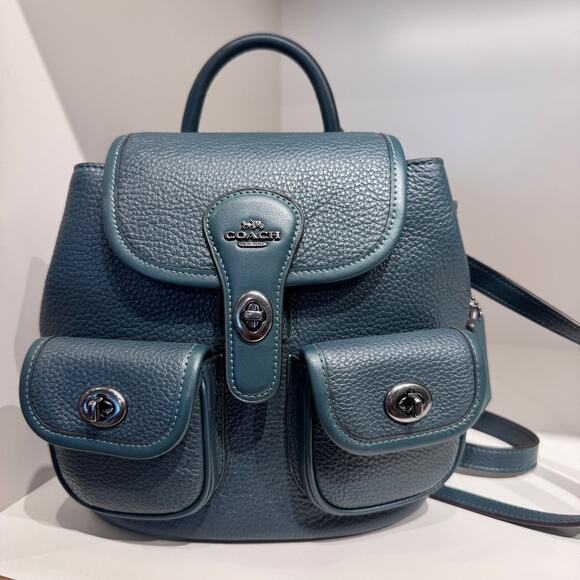 Coach Hadley Backpack In Signature Canvas in Dark Teal CBH09 - Picture 1 of 12